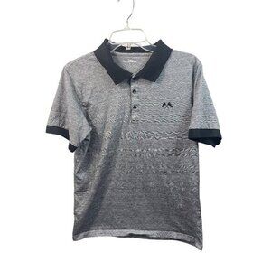 Mens French Cruiser Polo Shirt X-Large Gray With Black Collar Short Sleeve Quilt
